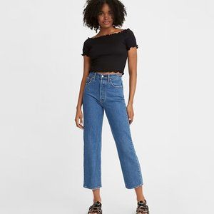 Levi's Ribcage Straight Ankle Jean in Jazz Pop (Medium Wash)